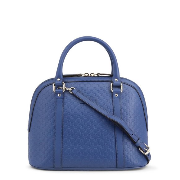STUNNING GUCCI MICROGUCCIMA DOME CROSSBODY BAG IN BLUE LEATHER - Picture 4 of 7